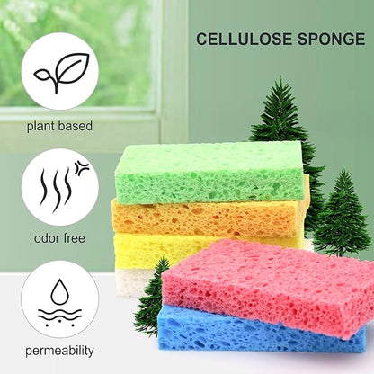 ARCLIBER Kitchen Sponge, Heavy Duty Color Cellulose Sponge, Clean Tough Messes - Image 4