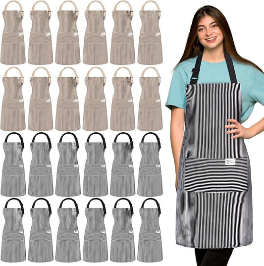 Janmercy 24 Pcs Aprons for Women Men by Janmercy