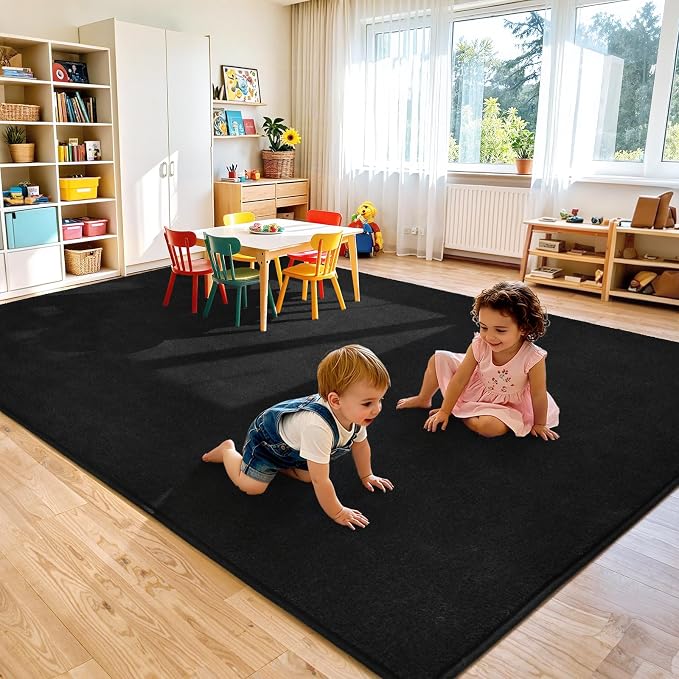 Keeko 4x6 Black Area Rugs for Bedroom, Soft Modern Living Room Rug Indoor Non - Image 8