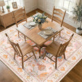 RELEANY Area Rugs Round 7ft Washable Non-Slip, Floral Vintage Distress by RELEANY