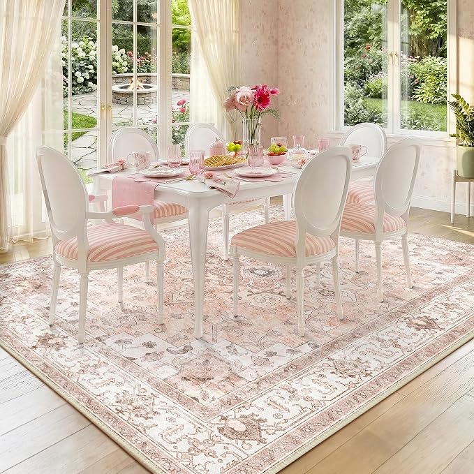 CAPALOCA Machine Washable Rugs Nursery Rug 9x12 Cute Girl Non Slip Low Pile - Image 9
