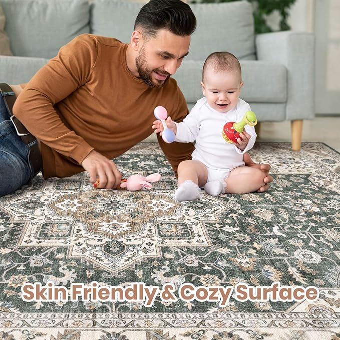 Vintage Living Room Area Rug 10x12 - Image 4