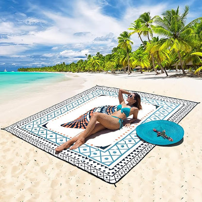 HIHOHO Beach Blanket Waterproof Sandproof Extra Large Beach Mat 79" X - Image 5