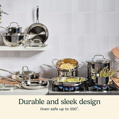 Cuisinart 17-Piece Stainless Steel Cookware Set, Chef's Classic Steel Collection - Image 2