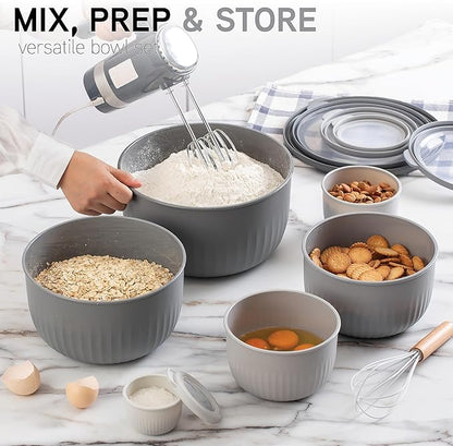 COOK WITH COLOR Prep Bowls with Lids- Wide and Deep Nesting Plastic Small - Image 5