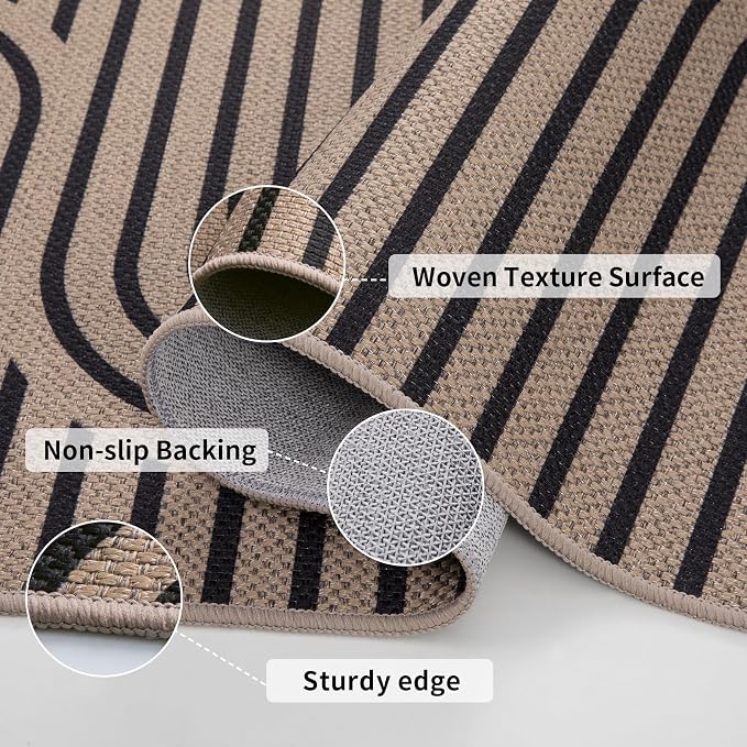 Tangsoo Easy Jute Rug 2x3 Outdoor Rug, Small Washable Non-Slip Rug - Image 3