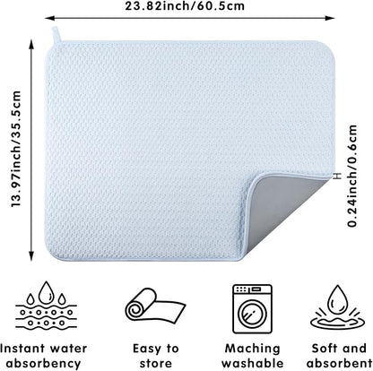 2-pack 24"x17" XL size microfiber dish drying mats - Image 3