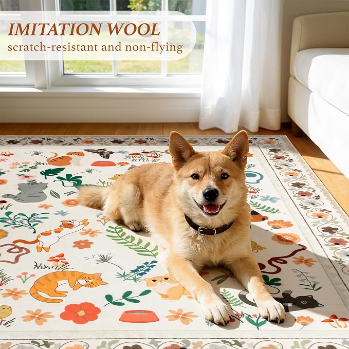 LIANLAM 2.7x8 Cat Themed Runner Rug - Image 9