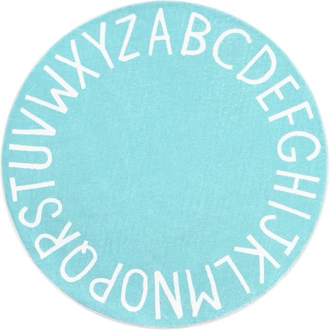 Topotdor Round Kids Play Rug Alphabet Nursery Area Rug Extra Large Soft by Topotdor