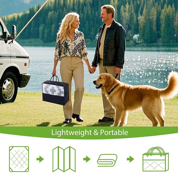 Smiry Waterproof Outdoor Rug 9x12 ft, Reversible Plastic Straw Patio Camping - Image 6