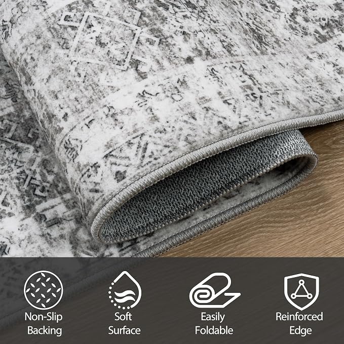 9x12 Area Rugs for Living Room Rug Washable: Abstract Large Rug for Dining Room - Image 4
