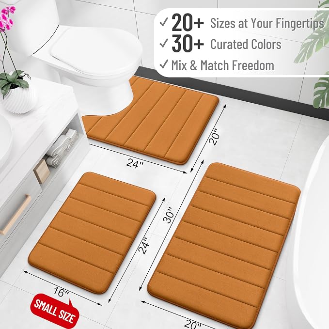 OLANLY Memory Foam Long Bathroom Rugs Runner 47x17, Super Soft Absorbent Bath - Image 2