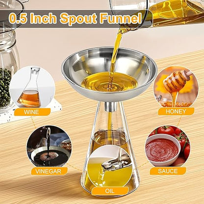 2 Pack Stainless Steel Kitchen Funnel Set - Image 6