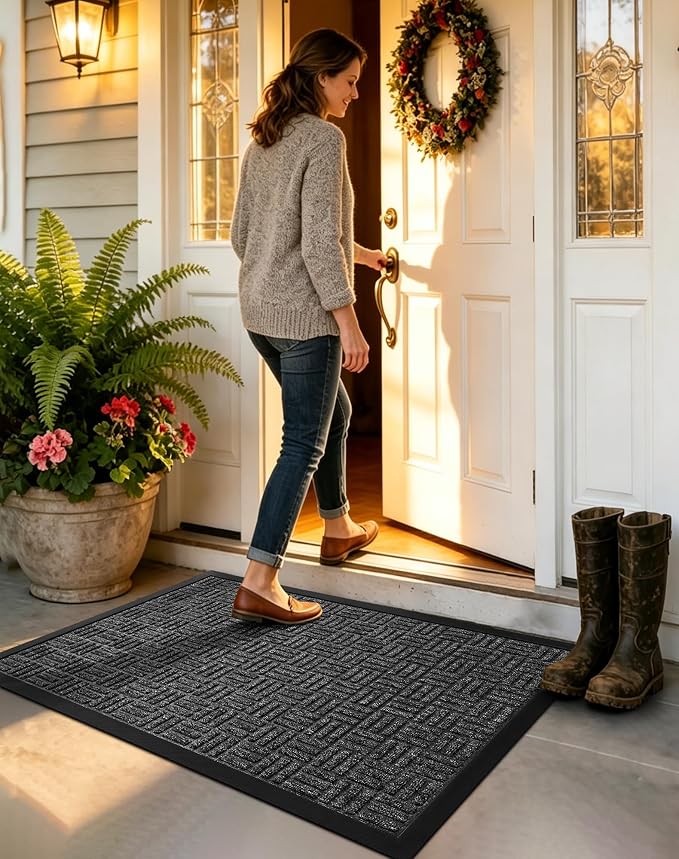 Mibao Front Door Mat Outdoor Entrance, Waterproof Dirt Trapper Doormat - Image 7