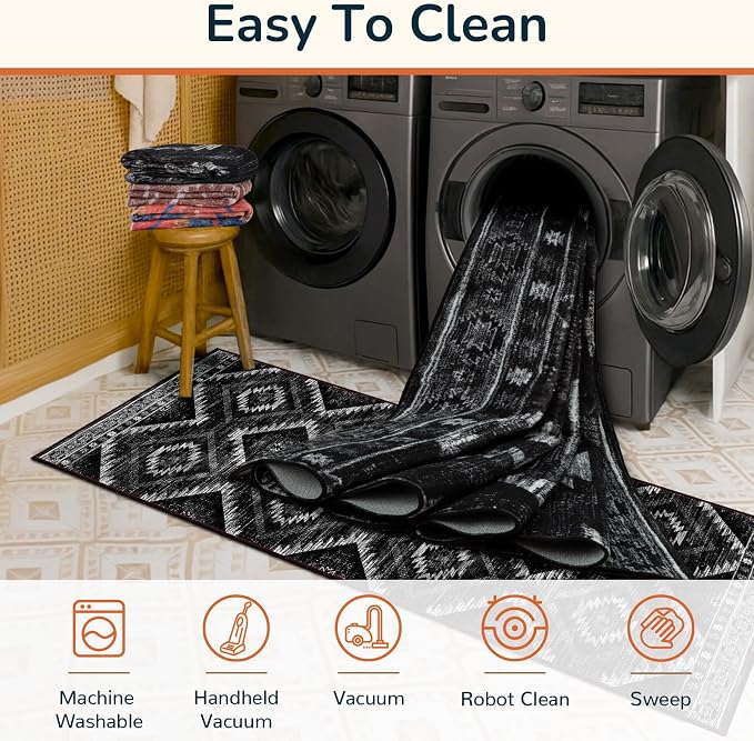 BESTSWEETIE Area Rug 6x8 Rug Machine Washable Non-Slip Low Pile Print Pattern - Image 4