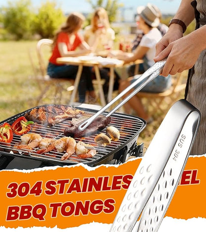 Ugotit 6 Pack Cooking Tongs 11 Inch, Korean BBQ Tongs Stainless Steel Kitchen - Image 3