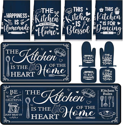 Fourluoo 10 Pcs Farmhouse Kitchen Decor and Accessories Set 4 Kitchen Towels 2 by Fourluoo
