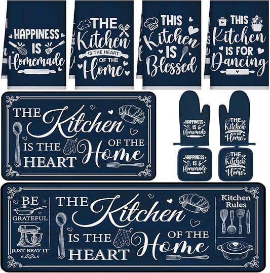 Fourluoo 10 Pcs Farmhouse Kitchen Decor and Accessories Set 4 Kitchen Towels 2 by Fourluoo