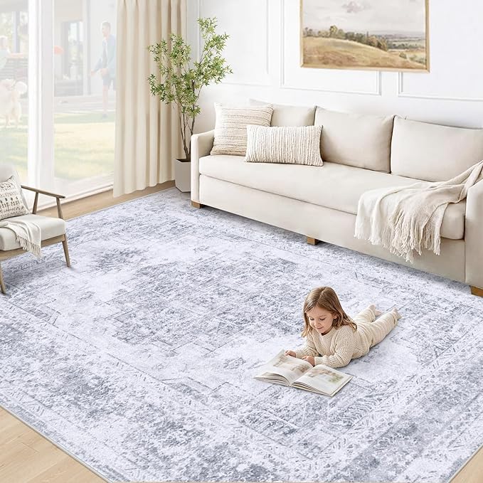 XLUEZ Area Rug 5x7 Living Room Rug, Machine Washable Vintage Distressed by XLUEZ