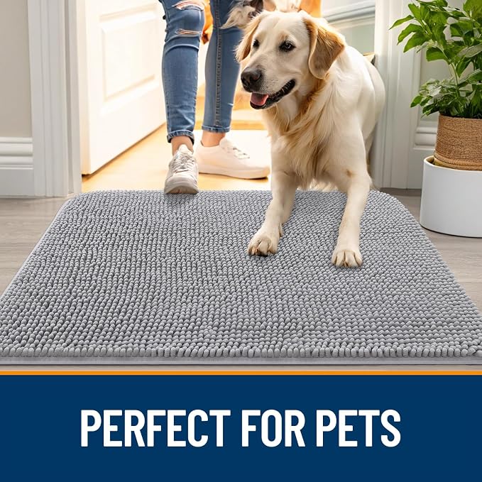 OLANLY Dog Door Mat for Muddy Paws 70x35, Absorbs Moisture and Dirt, Absorbent - Image 6