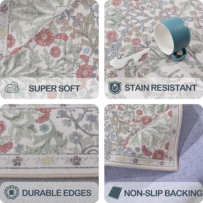 Washable 2x3 Entry Rug, Front Door Rugs Indoor, Vintage Floral Area Rugs - Image 4