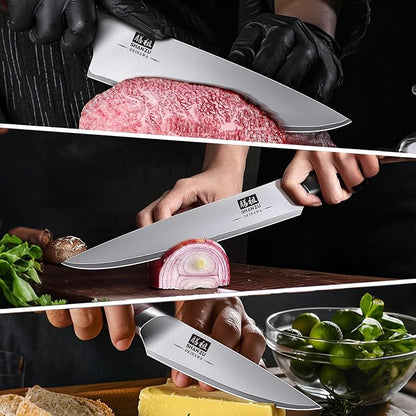 SHAN ZU Japanese Knife Set 3 PCs, High Carbon 10Cr15Mov Stainless Steel Chef - Image 6