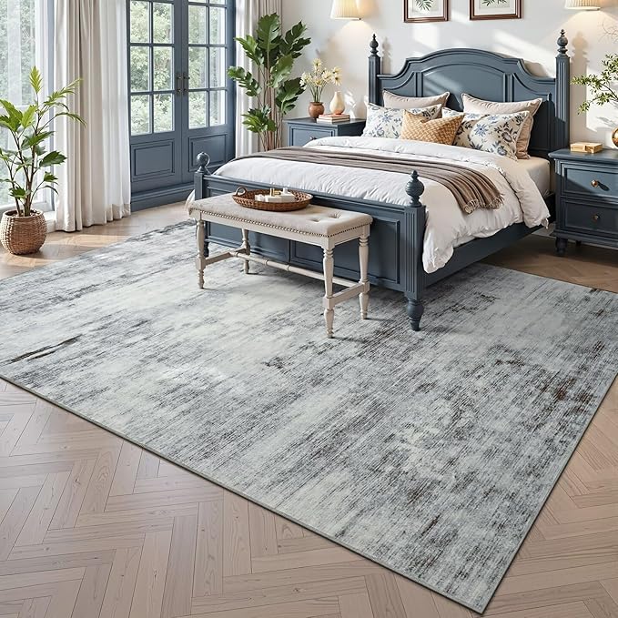 Toneed Abstract Area Rug 6x9 Modern Washable Rug Soft Non Slip Rug Low Pile - Image 2