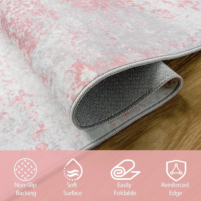 5x7 Area Rugs for Living Room Rug Washable: Abstract Rug for Dining Room - Image 4