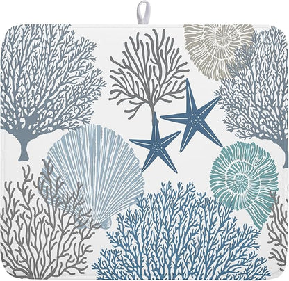 Summer Coastal Dish Drying Mats by Kawani