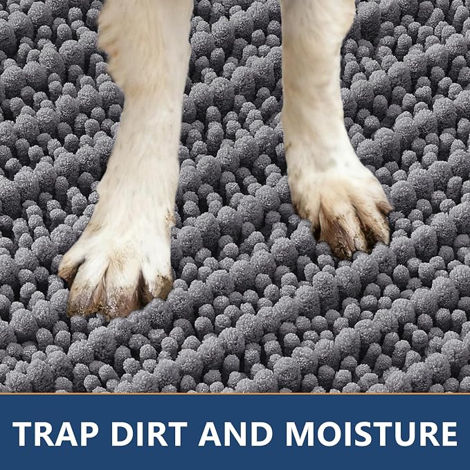 Smiry Dog Door Mat for Muddy Paws 71x46, Absorbent Dirt Trapper, Non-Slip - Image 4