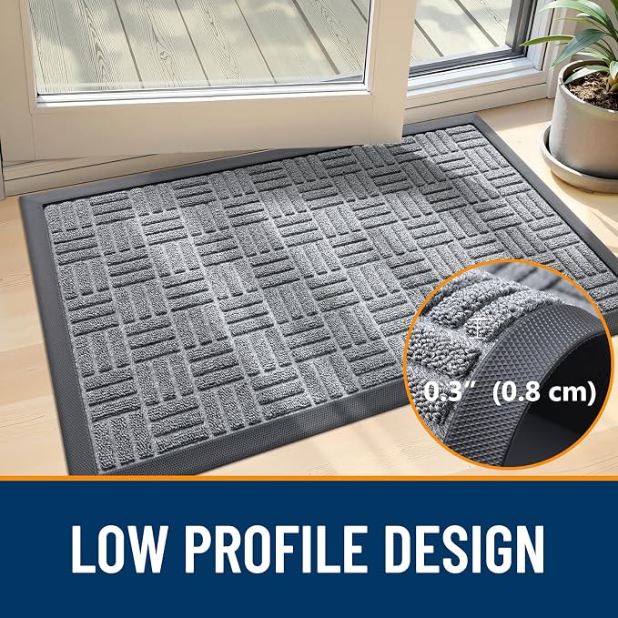 OLANLY Front Door Mat Outside Entrance 29.5x17, Heavy Duty Natural Rubber - Image 5