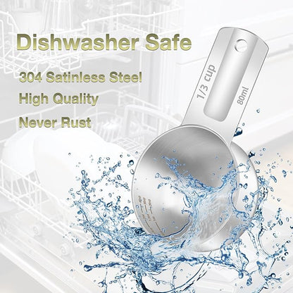1PCS 1/3Cup Single Measuring Cup, Etched Inner Scale Stainless Steel Measure - Image 6