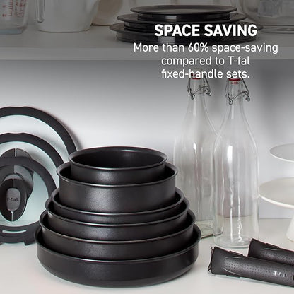 T-fal Ingenio Expertise Non Stick Cookware Set 14 Piece, Induction Oven Broiler - Image 3
