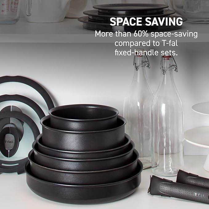 T-fal Ingenio Expertise Non Stick Cookware Set 14 Piece, Oven Broiler Safe 500F - Image 3