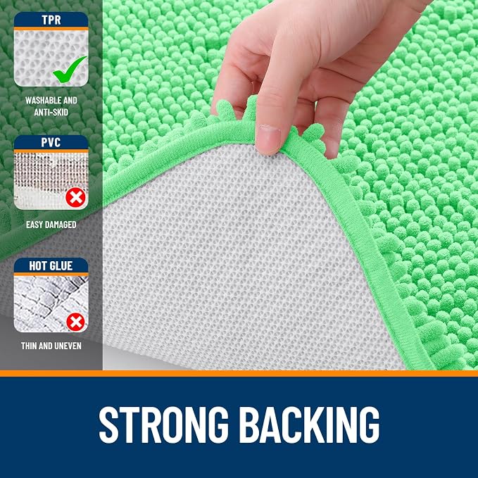 OLANLY Bathroom Rugs 36x24, Extra Soft Absorbent Chenille Bath Rugs, Rubber - Image 6