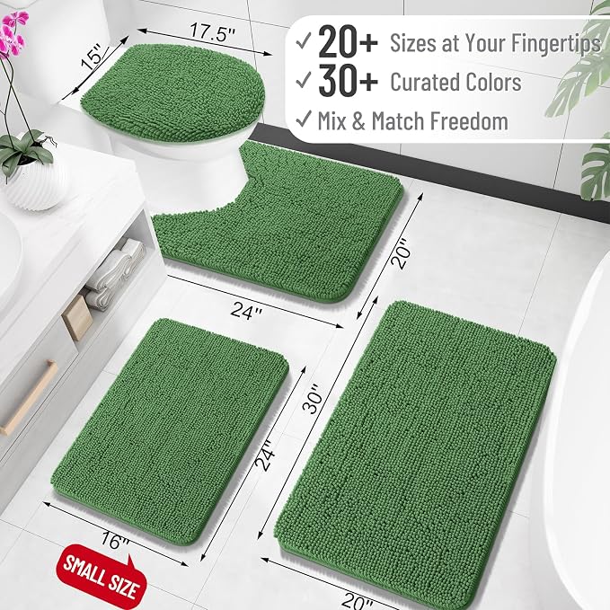 OLANLY Large Bathroom Rugs 40x24, Extra Soft Absorbent Chenille Bath Rugs - Image 2