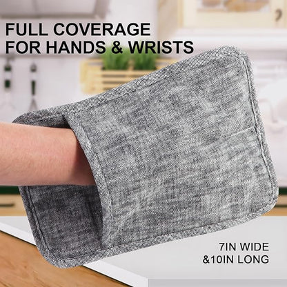 4Pcs Heat Resistant Oven Mitts & Potholders, Flexible Kitchen Accessories - Image 6