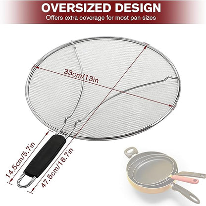 Splatter Screen for Cooking, Perforated Stainless Steel, 13 Inch Stainless - Image 2