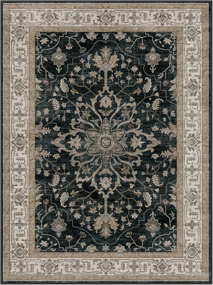 RELEANY Area Rugs Runner 2'6"x8' Washable Non-Slip, Floral Vintage Distress - Image 8