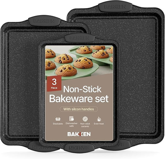 BAKKEN Cookie Sheets for Baking Nonstick Set by BAKK%C3%8BNMASTER