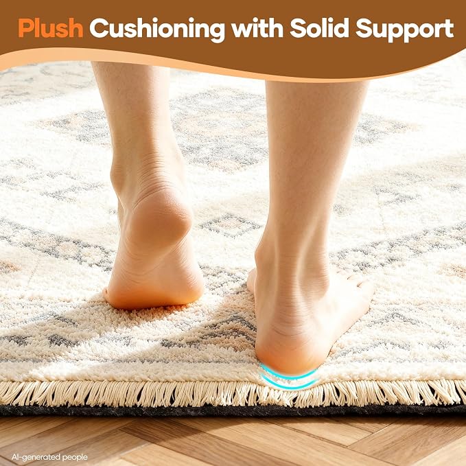 Veken Non Slip Cushioned Rug Pad Gripper 2 x 3 Ft, Felt and Silicone Backing - Image 6