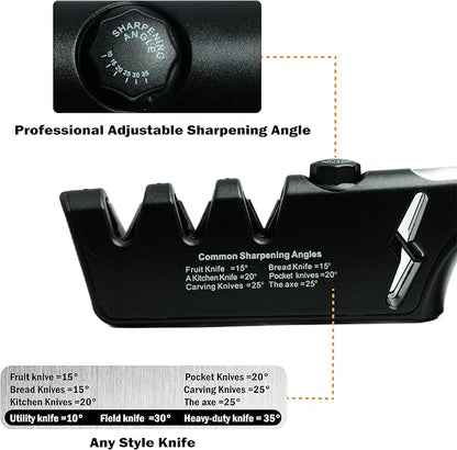 5-Angle Adjustable 10-35 Degree Professional 4-Stage Knife Sharpener, - Image 2