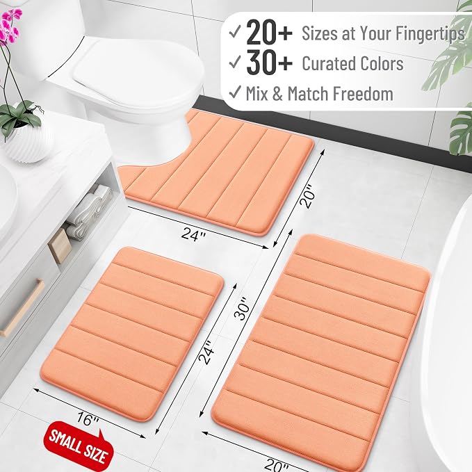 OLANLY Memory Foam Bath Mat 40x32, Super Soft Absorbent Bathroom Rugs, Quick Dry - Image 2