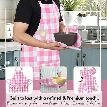 Native Fab Buffalo Plaid Check Oven Mitts and Pot Holders Set of 4, 100% Cotton - Image 5