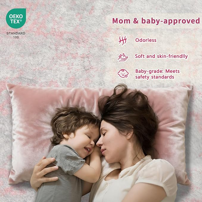 Latte&Fog 3x5 Entryway Pink Area Rugs, Modern Abstract Washable Rugs - Image 5