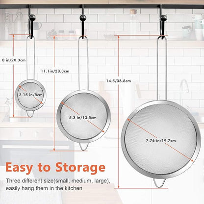 3Pcs Super Wire Extra Fine Mesh Strainer - Image 2