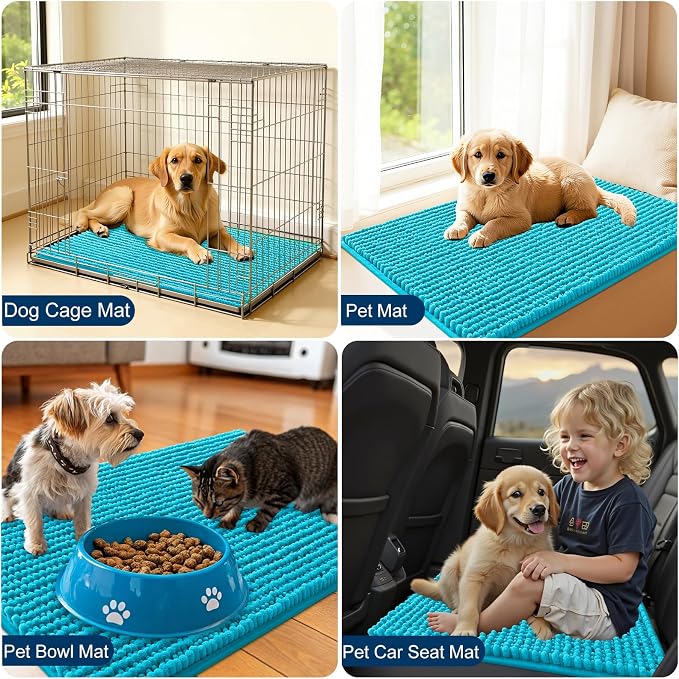 OLANLY Dog Door Mat for Muddy Paws 36x24, Ultra Absorbent Chenille Mud Doormat - Image 7