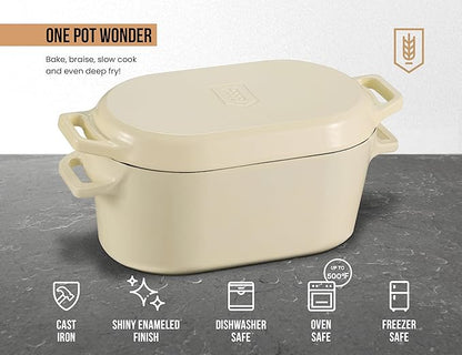 Kook Dutch Oven, For Sourdough Baking, Dual Handles, Enameled Cast Iron - Image 6