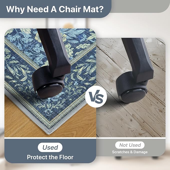 36"x60" Office Chair Mat for Hardwood Tile Floor, Under Desk Carpet Protector - Image 4