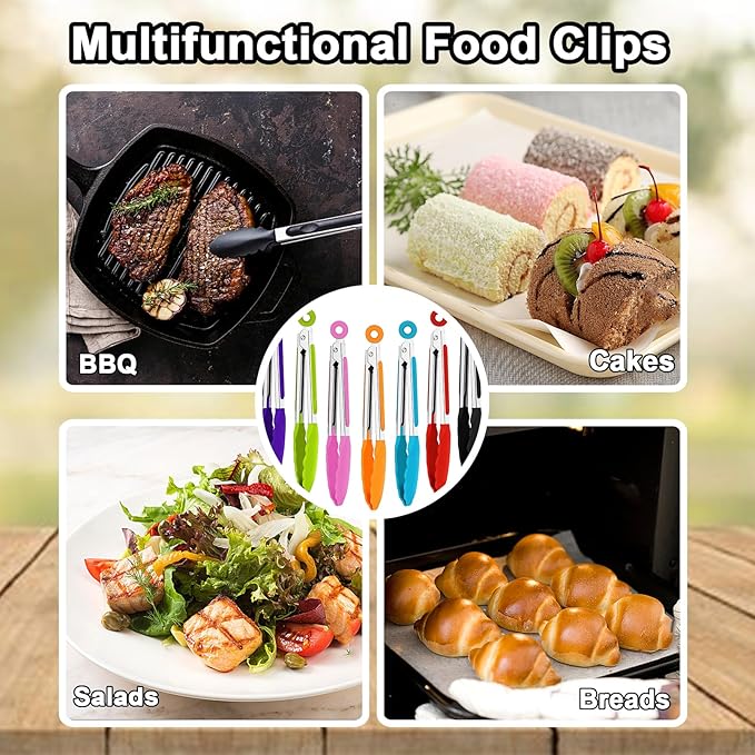 7 Pack Kitchen Tongs, Cooking Tongs - Image 7